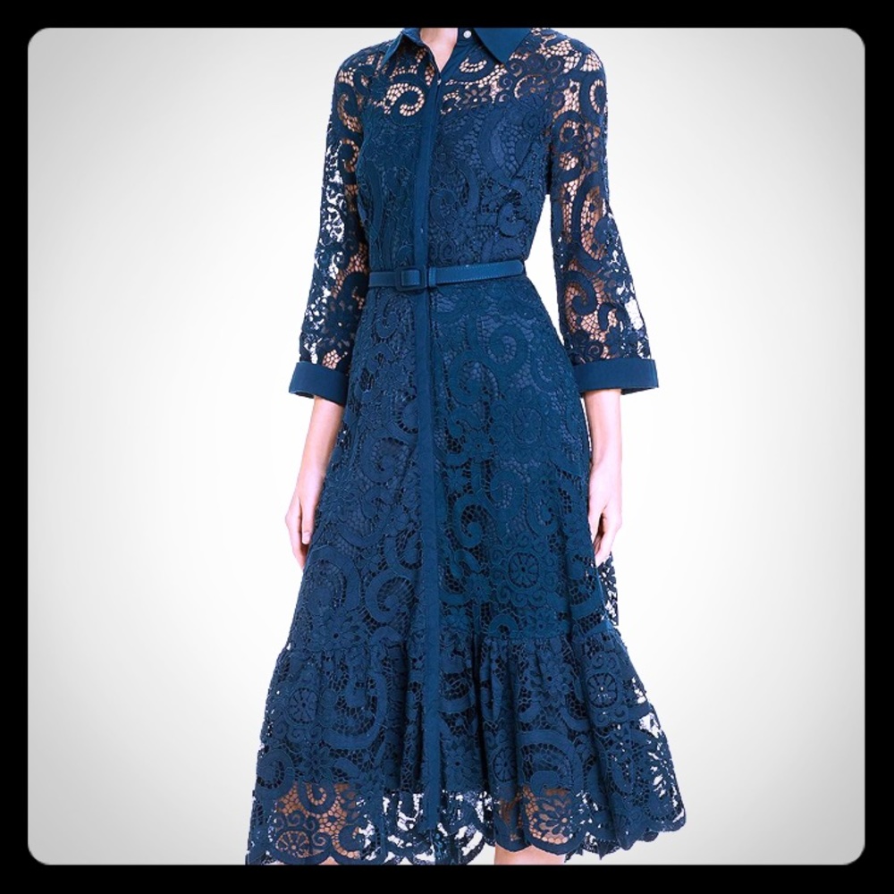 NWT Nanette Lepore Lace Midi Shirt Dress
